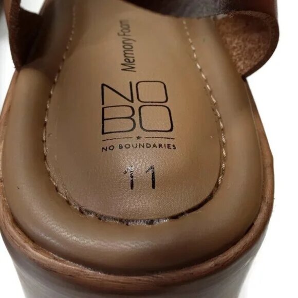 No Boundaries Cognac Adjustable Buckle Platform Sandals Size 11 - Picture 5 of 10